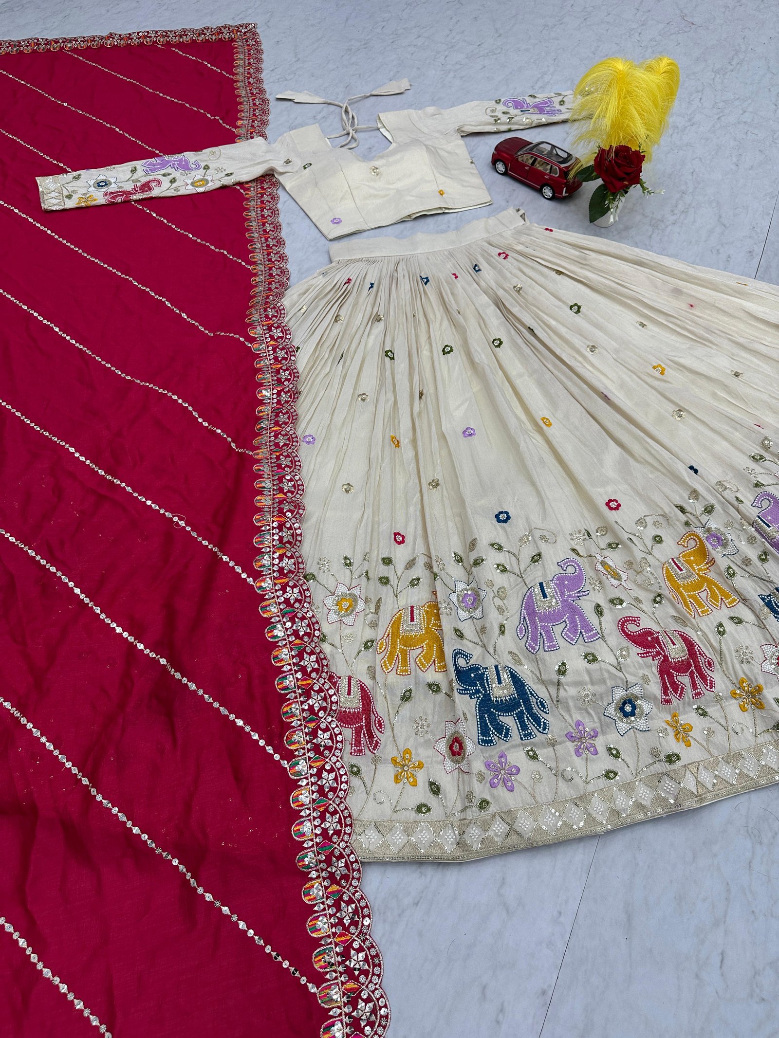 Pure Tissue Silk heavy work Lehenga